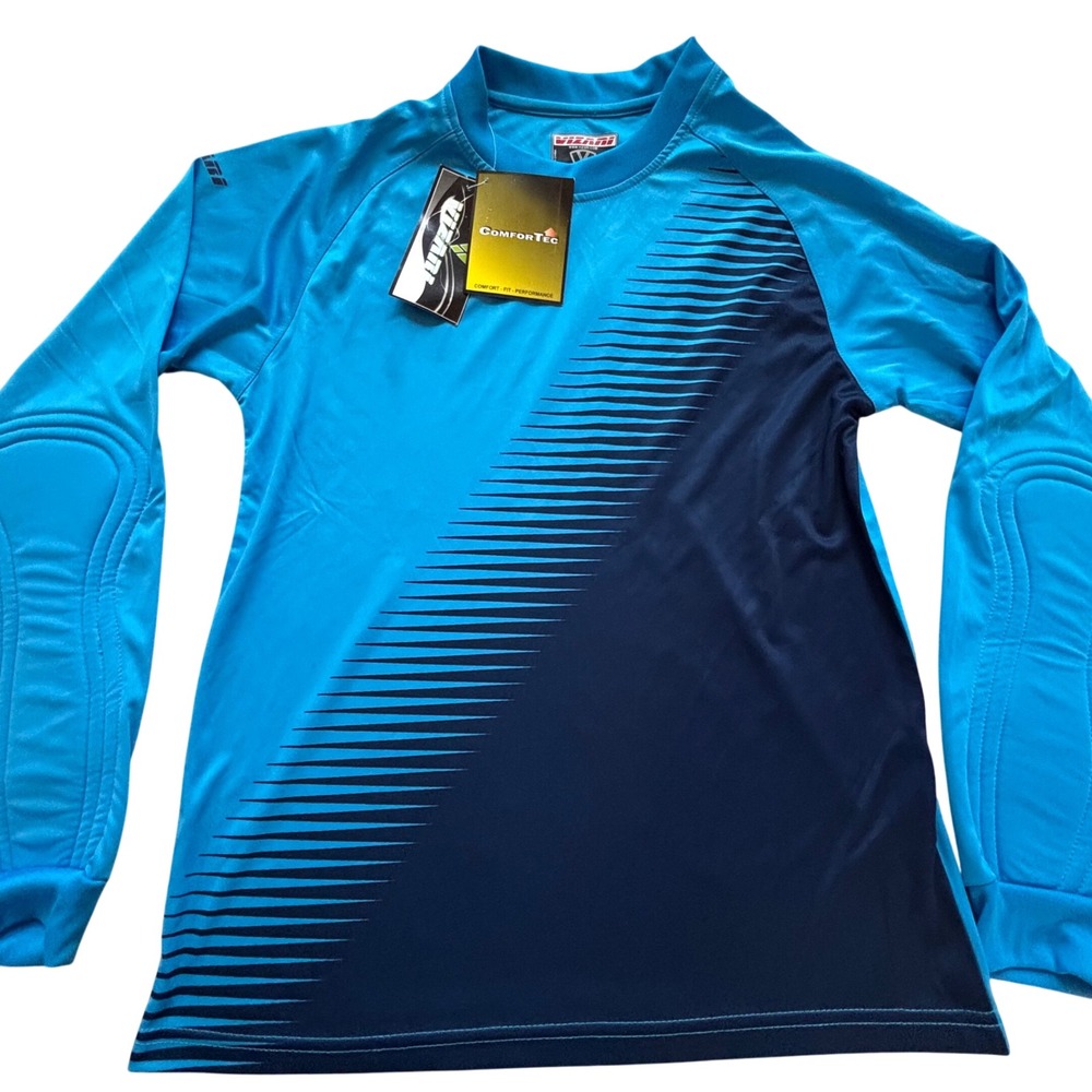 Vizari Panama Goalkeeper Jersey Youth YXL Blue NWT Padded Sporty
